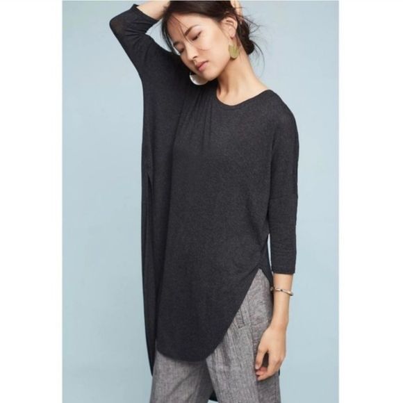 Anthropologie Tops - LAST CHANCE ANTHROPOLOGIE Deletta Shania Black Dolman Sleeve Tunic Size Medium